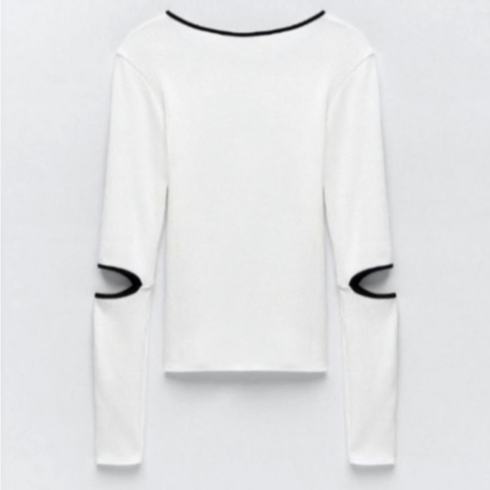 Zara open elbow ribbed top
